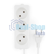 Удлинитель Гарнизон EL-NL3-W-3, 3 розетки допустимый ток 10А, длина 3 метра.