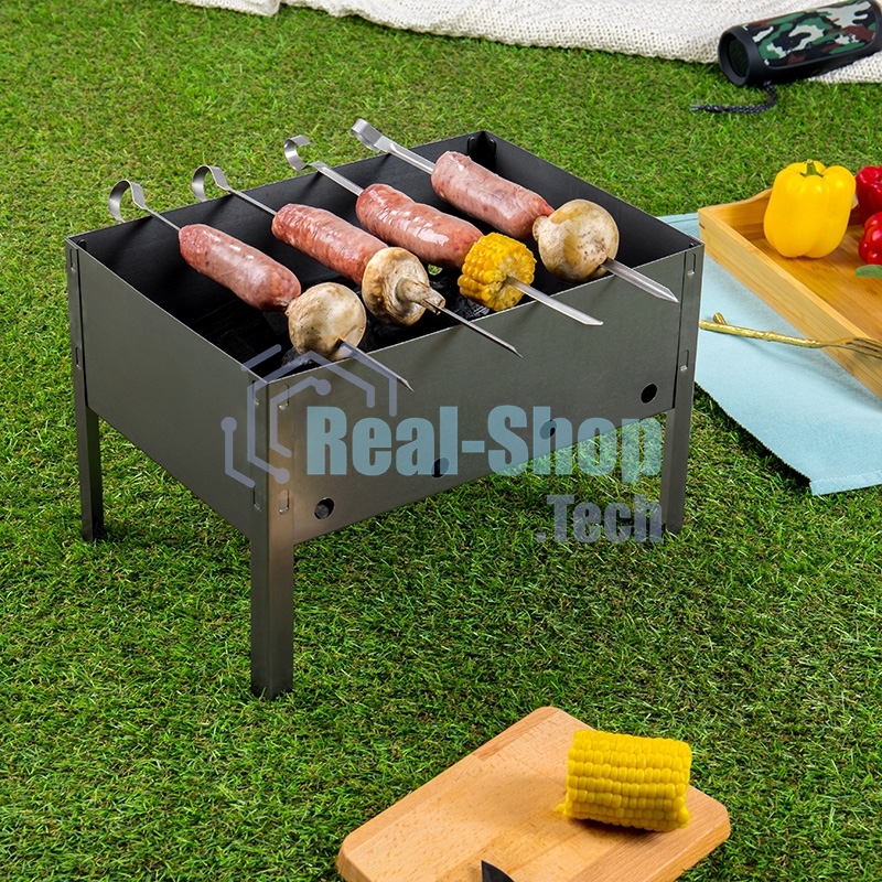 Мангал сборный со складным дном в пленке с шампурами Сокол