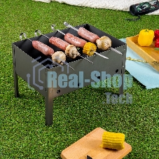 Мангал сборный со складным дном в пленке с шампурами Сокол