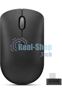 Мышь беспроводная Lenovo 400 черный, 2400 dpi, радиоканал, USB-C, кнопки - 4