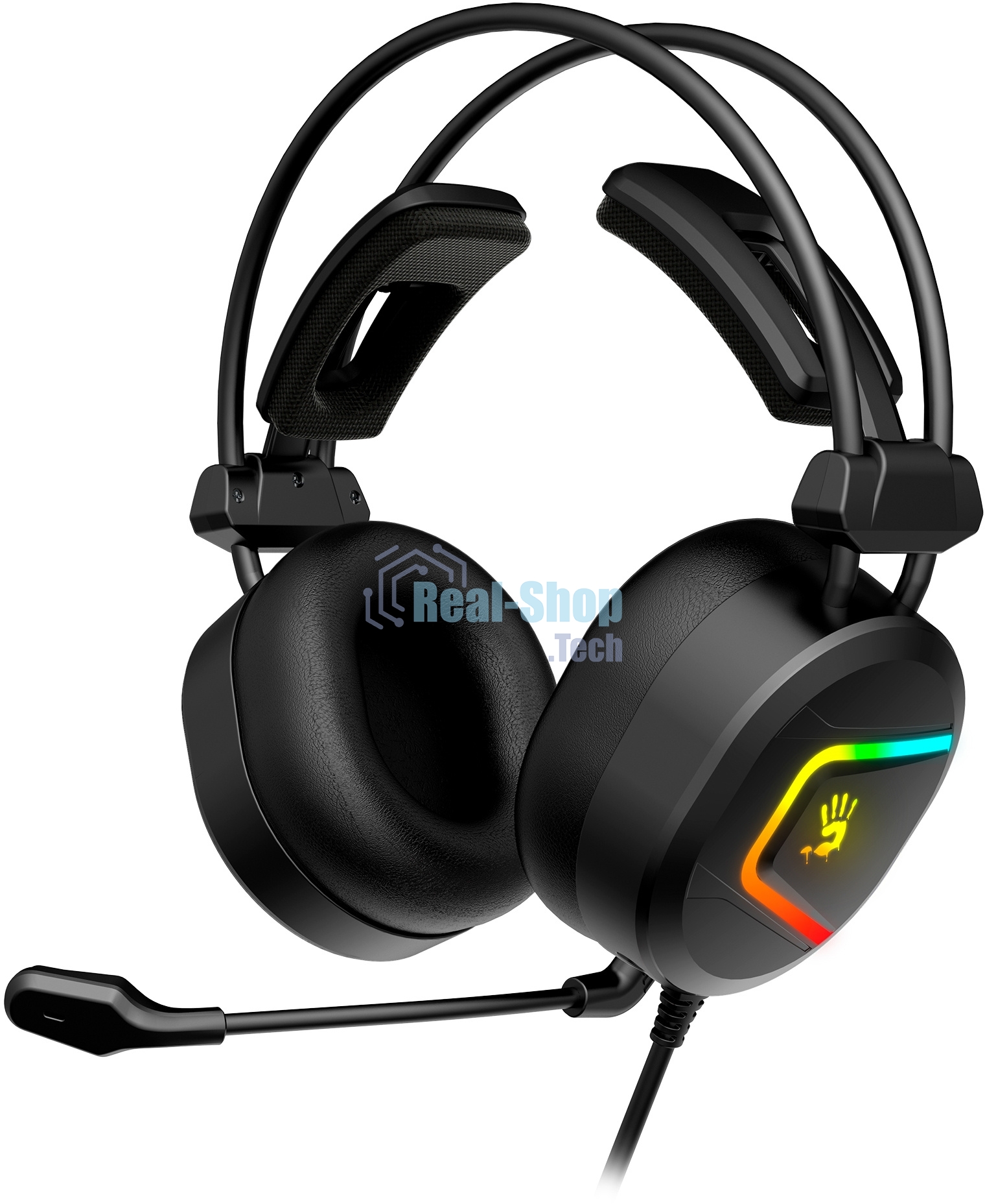 Гарнитура проводная с микрофоном A4Tech Bloody MC750 черный 2.3м мониторные USB оголовье (MC750 BLACK)