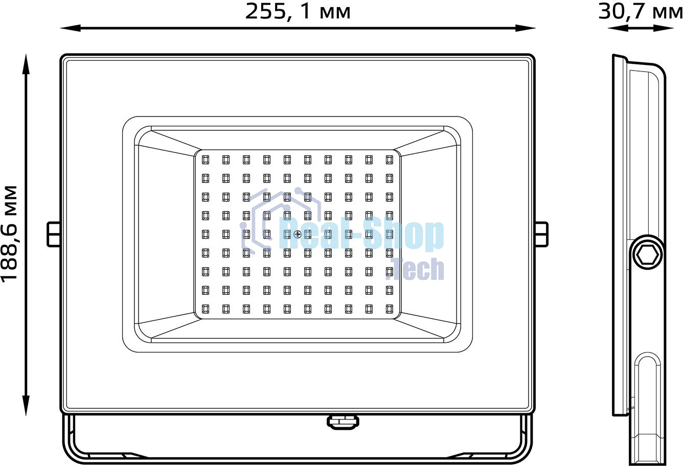 Прожектор светодиодный Gauss Elementary 100Вт 6600лм IP65 6500К черный ПРОМО