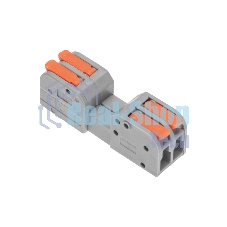 Клемма Rexant СМК 222-422R проходная разъемная 2 полюса серая 0,2-2,5/4мм² (50 шт/уп)
