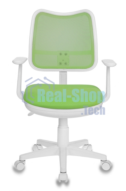 Кресло компьютерное Бюрократ CH-W797/SD/TW-18 TW-18 салатовый, спинка сетка, сиденье салатовый, колеса белый/салатовый, пластик белый
