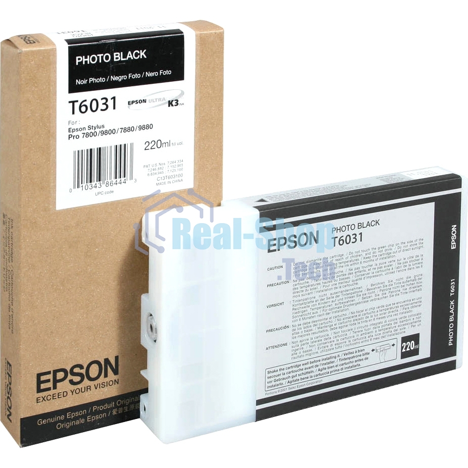 Картридж струйный Epson C13T603100 черный (220 мл) для Epson Sty Pro 7800/9800/7880/9880