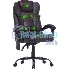 Кресло компьютерное Cactus CS-CHR-OC03M-BR темно-коричневый, эко.кожа, с подголовником