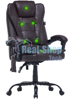 Кресло Cactus CS-CHR-OC03M-BR темно-коричневый, экокожа, подголовник