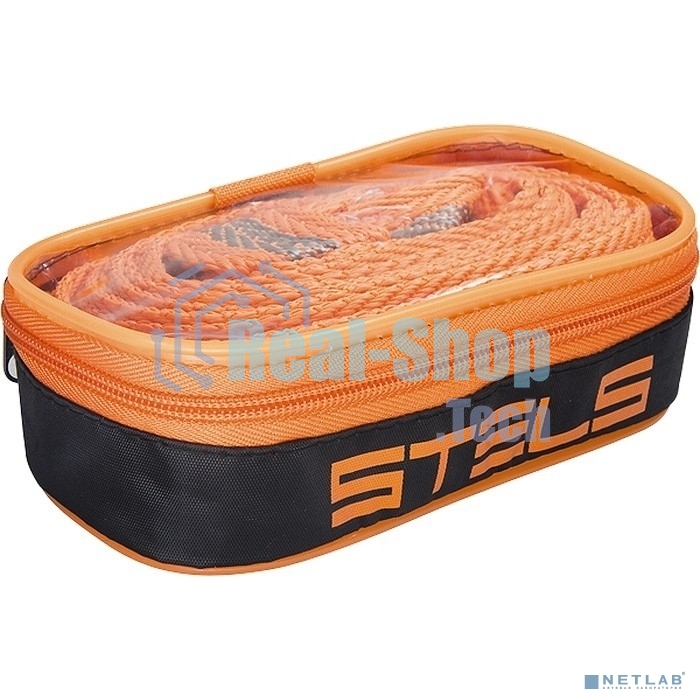 Трос буксировочный Stels 54382 7 тонн, 2 крюка, сумка на молнии, россия
