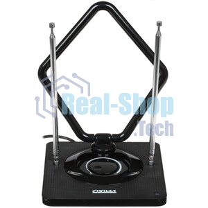 Антенна комнатная DVB-T2 и ДМВ+МВ активная Сигнал SAI-975 усы 1м кабель 3м, с регулятором