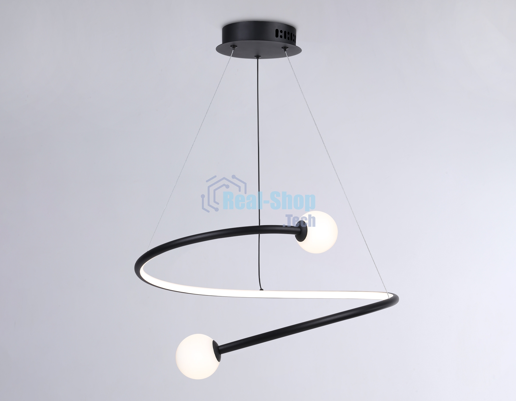Светильник Ambrella light FL66293 BK черный 39W 3000K-6400K D500*1000 (ПДУ ИК)