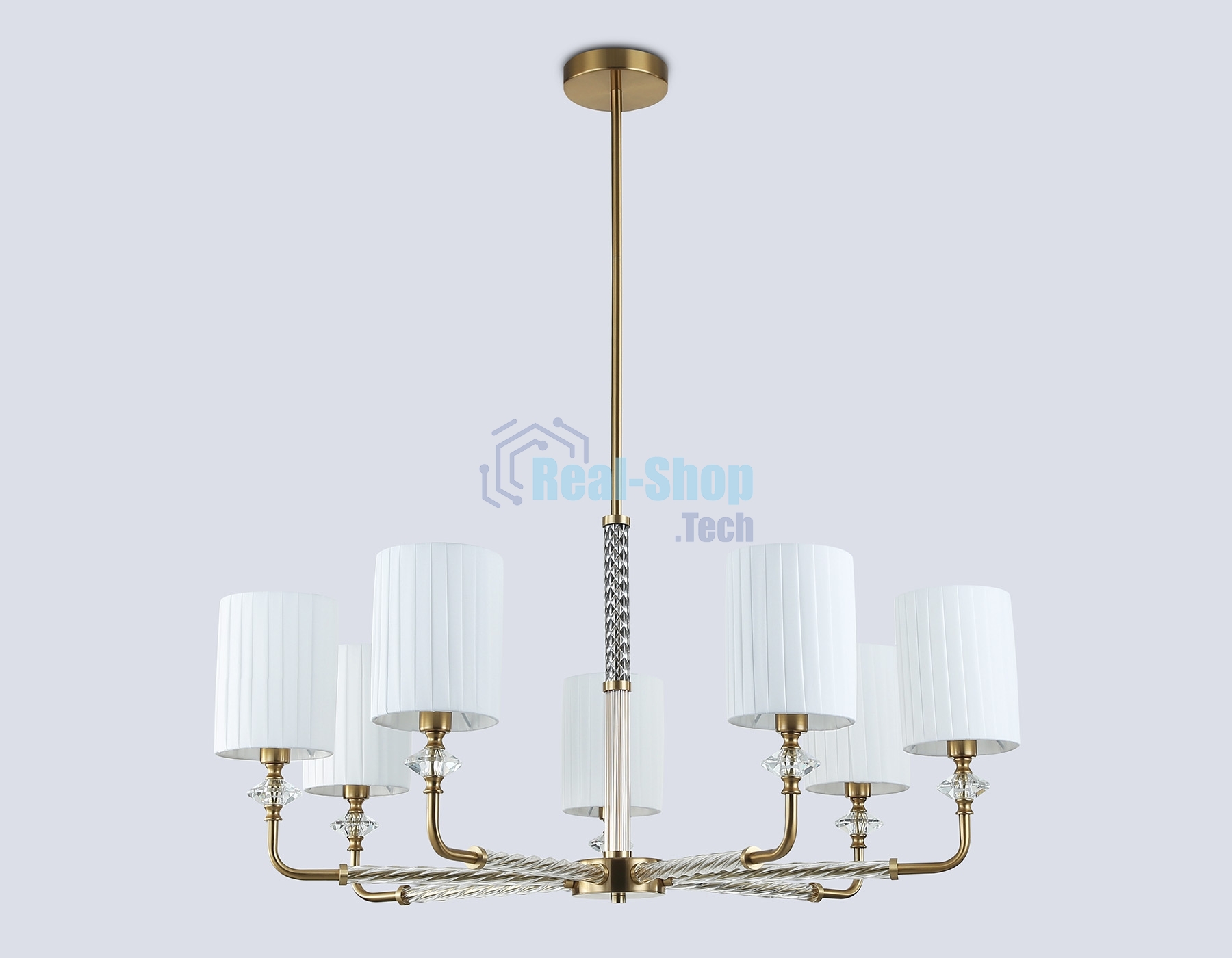 Люстра Ambrella light LH71503/7 BS/FR латунь/белый матовый E14*7 max 40W D840*640