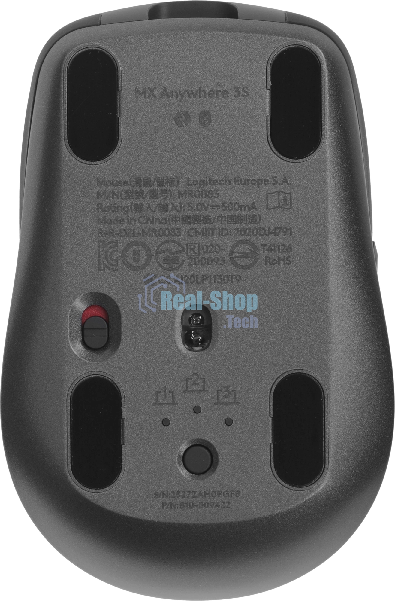 Мышь беспроводная/проводная Logitech MX Anywhere 3S графитовый, 8000 dpi, радиоканал, Bluetooth, USB, кнопки - 6