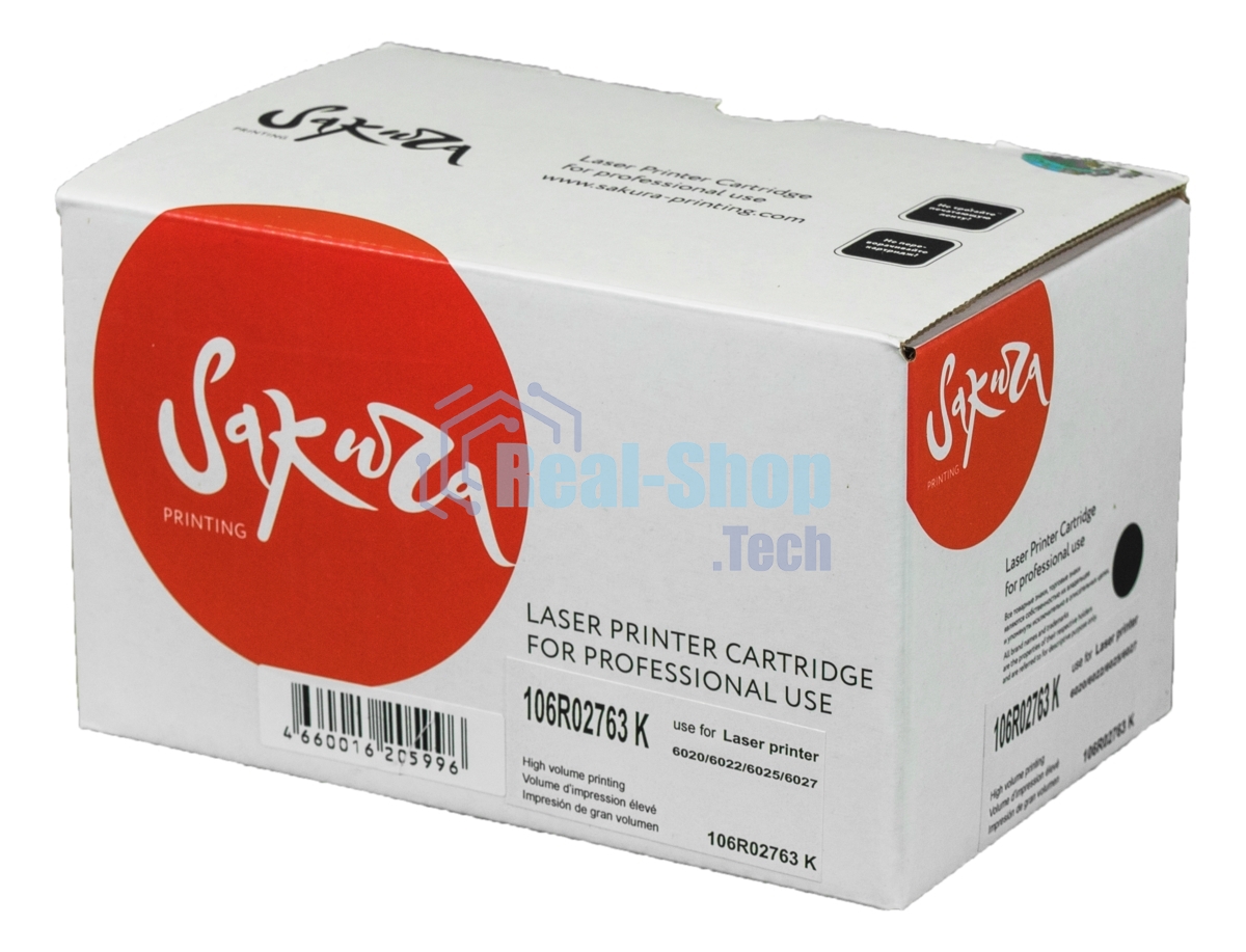 Картридж лазерный Sakura 106R02763 для Xerox WorkCentre 6027, WorkCentre 6025, Phaser 6022, Phaser 6020, черный, 2000 к.