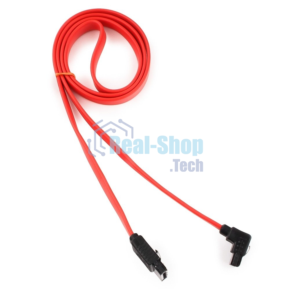 Кабель интерфейсный SATA Cablexpert CC-SATAM-DATA90-0.8M, 80 см, угловой разъем, 7pin/7pin, защелка, пакет