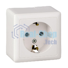 Розетка 1-м ОП Хит 16А с заземл. белый SchE RA16-133-B