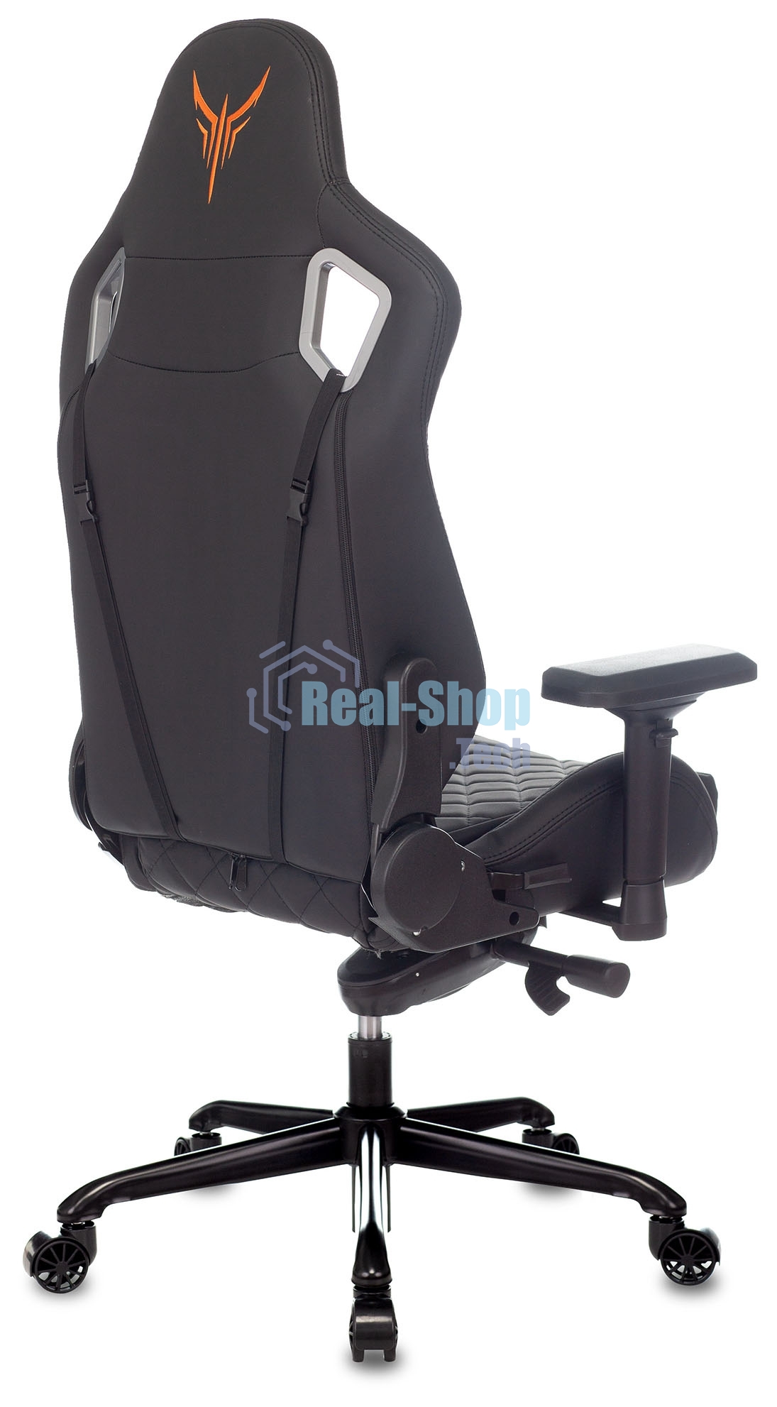 Кресло игровое Knight TITAN черный ромбик эко.кожа с подголов. крестовина металл