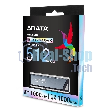 Флешка USB ADATA UE800 (AELI-UE800-512G-CSG), 512Gb, Type-C USB 3.2, R/W 1000/1000, серебристый