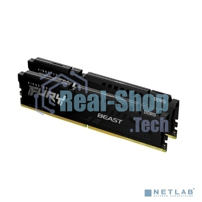 Оперативная память Kingston Fury Beast, DDR5, 16GB (2x8GB), 5600MHz, CL36, DIMM, с радиаторами, черный
