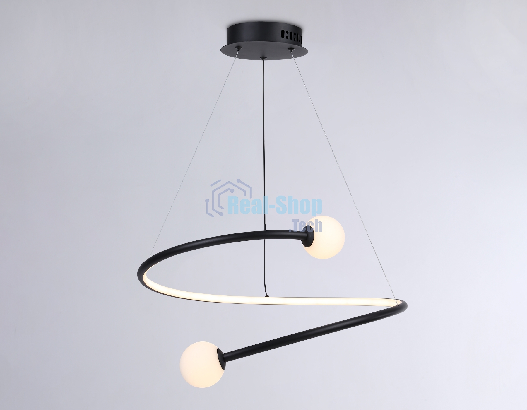 Светильник Ambrella light FL66293 BK черный 39W 3000K-6400K D500*1000 (ПДУ ИК)