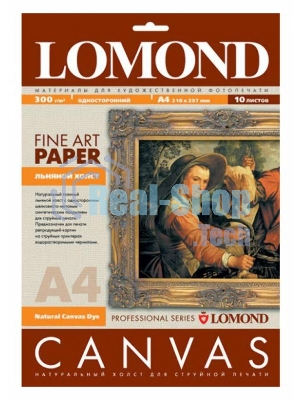 Холст Lomond 0908411 A4/300г/м2/10л./белый матовое лен для струйной печати