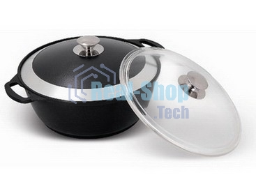 Кастрюля-жаровня КУКМОР ж44а 4 л со стеклянной крышкой АП. Линия 