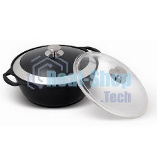 Кастрюля-жаровня КУКМОР ж44а 4 л со стеклянной крышкой АП. Линия 