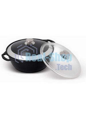 Кастрюля-жаровня КУКМОР ж44а 4 л со стеклянной крышкой АП. Линия 