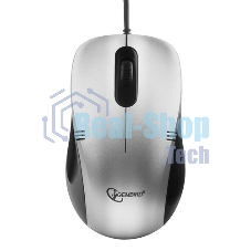 Мышь проводная Gembird MOP-100-S серебристый, 1000 dpi, USB, кнопки - 3