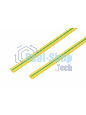 Термоусаживаемая трубка Rexant 10,0/5,0 мм, желто-зеленая, упаковка 50 шт. по 1 м