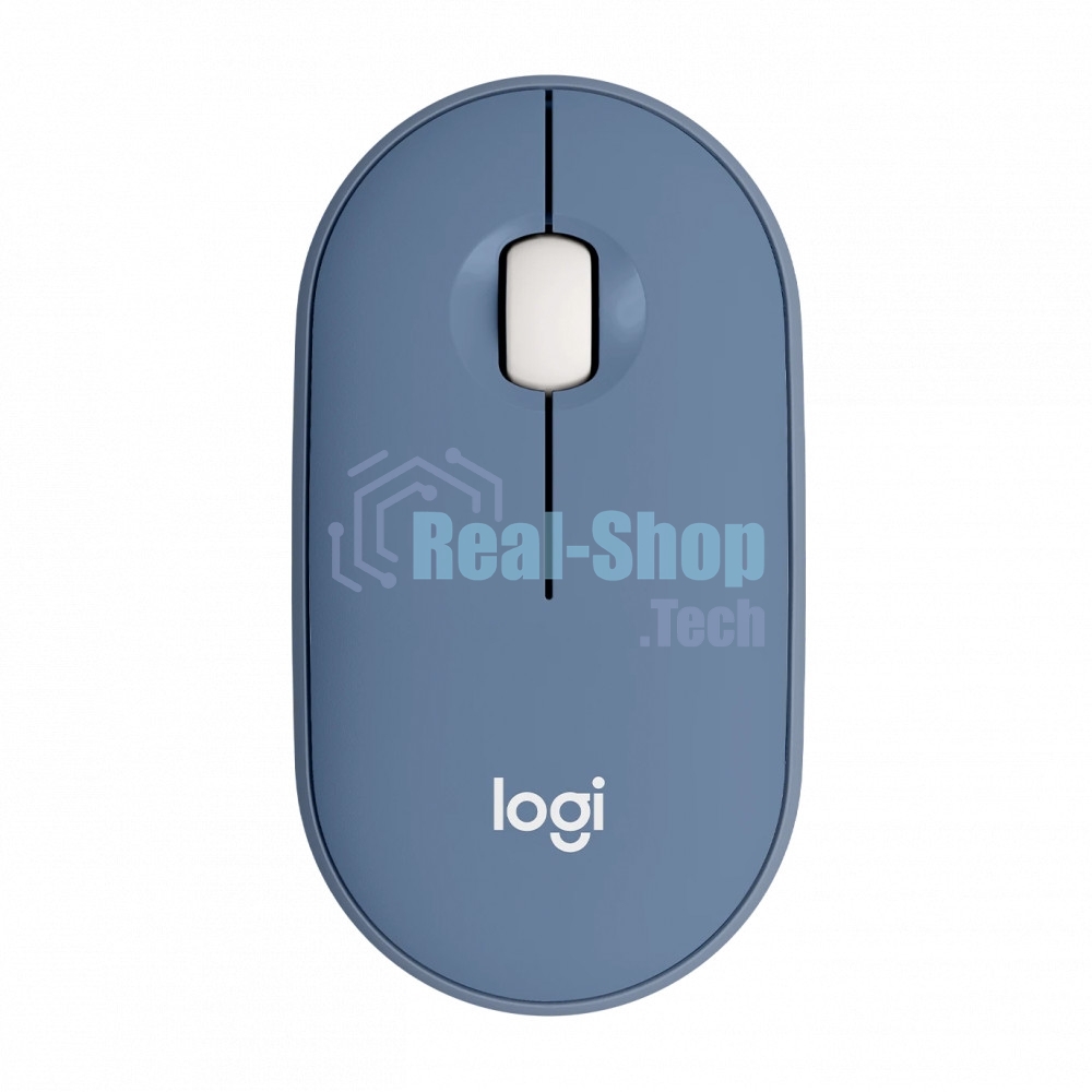 Мышь беспроводная Logitech Pebble M350 синий, 1000 dpi, радиоканал, Bluetooth, USB, кнопки - 3