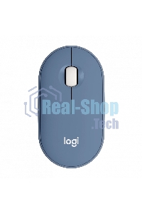 Мышь беспроводная Logitech Pebble M350 синий, 1000 dpi, радиоканал, Bluetooth, USB, кнопки - 3