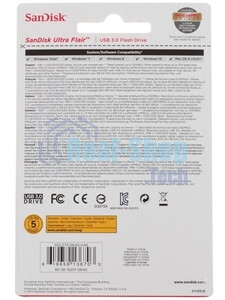 Флешка USB Sandisk 64Gb Cruzer Ultra Flair SDCZ73-064G-G46 USB 3.0 серебристый/черный