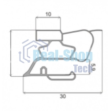Уплотнитель двери для холодильника Indesit, Ariston, Hotpoint, Whirlpool 854010 СТ (старый профиль)