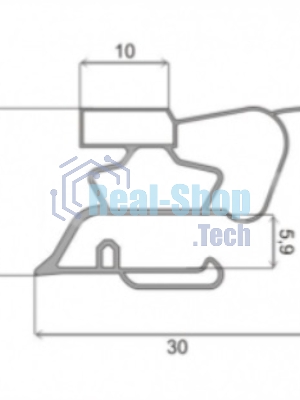 Уплотнитель двери для холодильника Indesit, Ariston, Hotpoint, Whirlpool 854010 СТ (старый профиль)