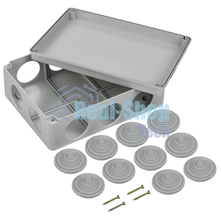 Коробка распаячная ОП 190х140х70 IP55 КМ41244 RAL7035 (10 гермовводов) IEK UKO11-190-140-070-K41-55