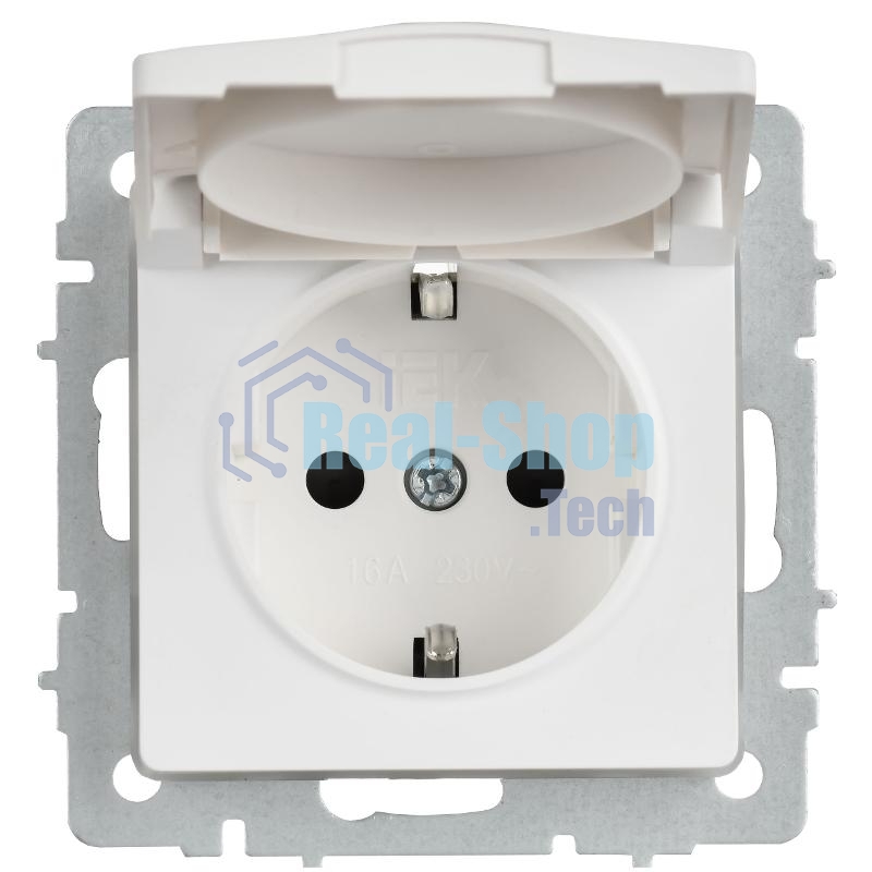 Розетка с з/к/ш с кр. 16А IP44 РСбш10-3-44-БрАБ а/б IEK. BRITE