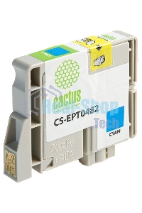 Картридж струйный Cactus CS-EPT0482 голубой (14.4 мл) для Epson Stylus Photo R200/R220/R300/R320/R340/RX500/RX600/RX620/RX640