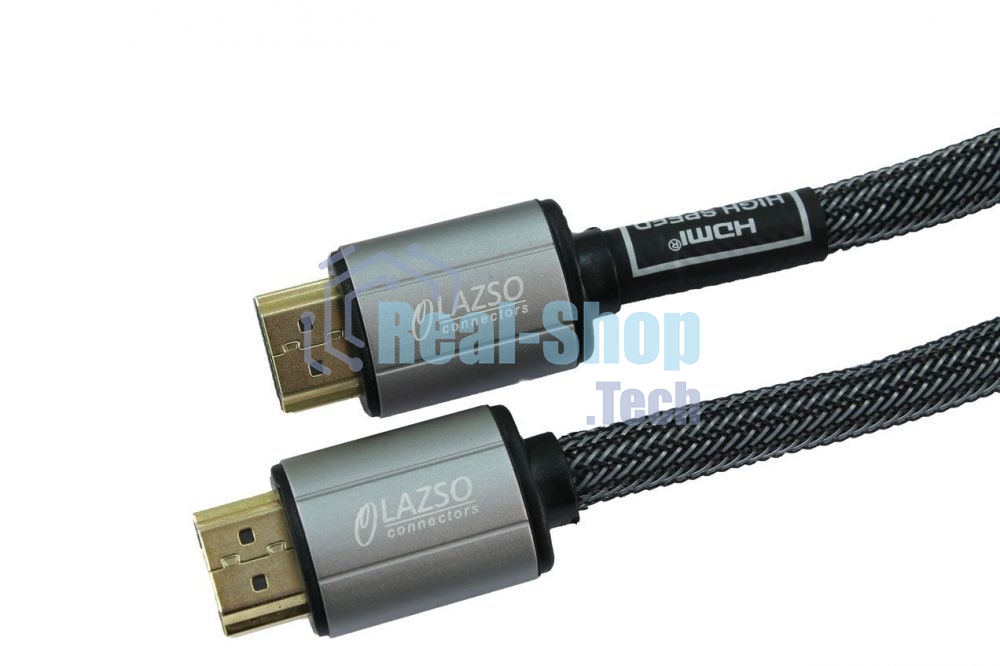 Кабель видео LAZSO WH-111-B HDMI (m)/HDMI (m) 1м. позолоченные контакты черный
