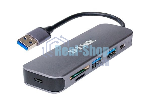 USB-концентратор D-Link DUB-1325/A1A с 2 портами USB 3.0, 1 портом USB Type-C, слотами для карт SD и microSD и разъемом USB 3.0