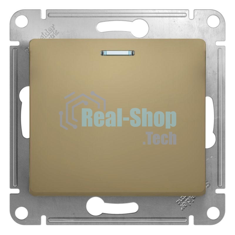 Механизм выключателя 1-кл. СП Glossa 10А IP20 10AX с подсветкой титан SchE GSL000413