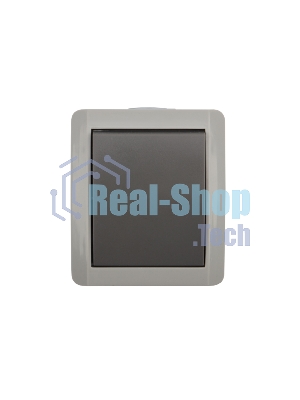 Выключатель одноклавишный Kranz INDUSTRIAL открытой установки, IP54 серый