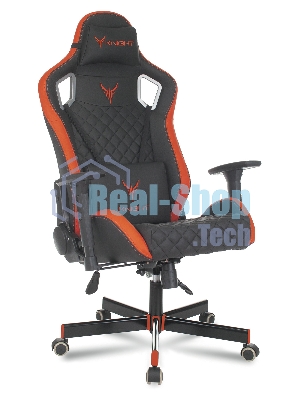 Кресло Knight OUTRIDER черный/красный, экокожа, 120 кг, механизм качания
