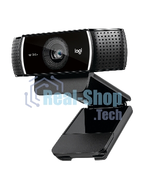 Веб-камера Logitech C922 Pro Stream 1920x1080, 30 кадр/с, USB Type-A, микрофон (2 шт, шумоподавление), автоматическая фокусировка, автоосвещение, универсальное крепление