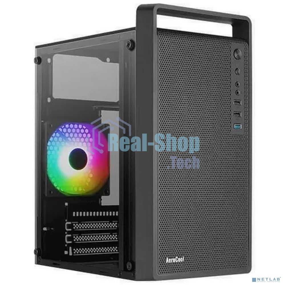 Компьютерный корпус MiniTower Aerocool/Formula CS-109-G-BK-v1 (mATX, USB3x1, USB2x2, 120мм RGb fan, без БП) (4711099472376)
