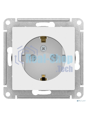 Розетка с заземлением со шторками Schneider-electric ATN000145 ATLASDESIGN, 16А, механизм, БЕЛЫЙ