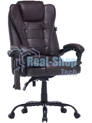 Кресло Cactus CS-CHR-OC03M-BR темно-коричневый, экокожа, подголовник