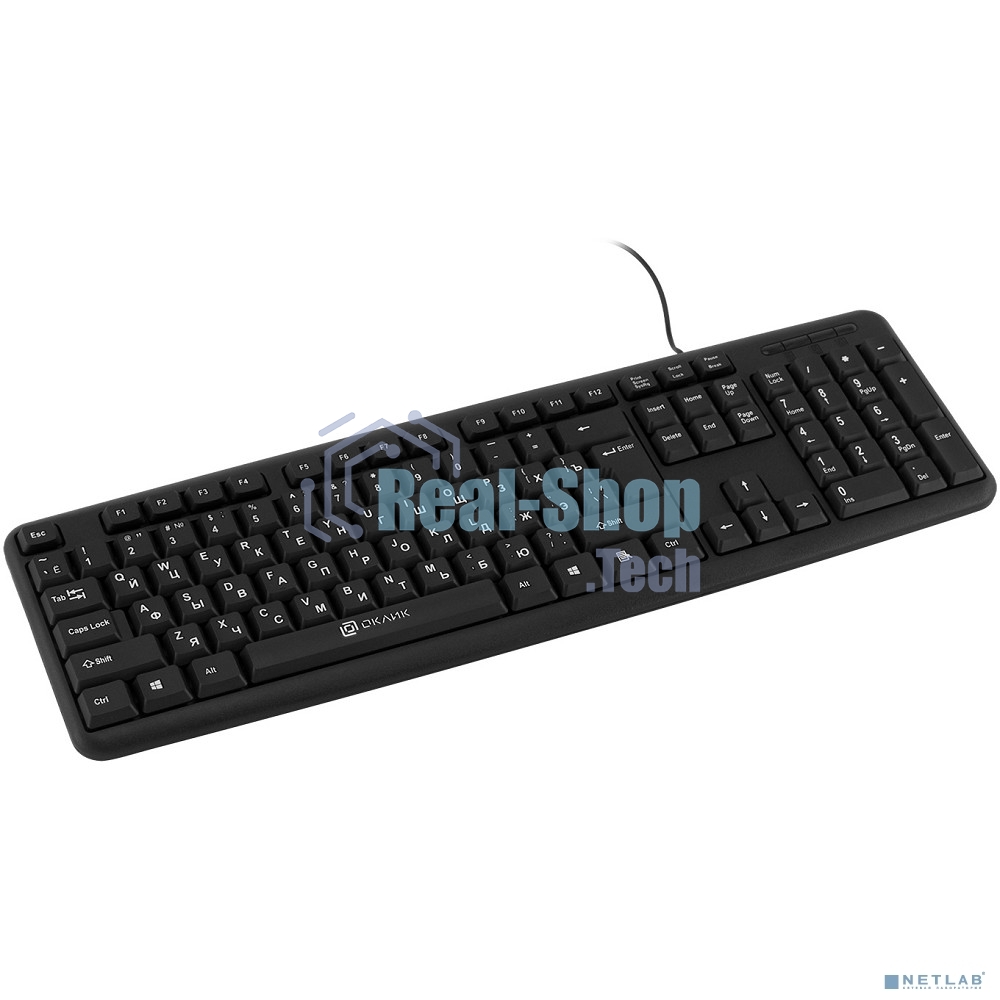 Клавиатура проводная Oklick 180M черный USB