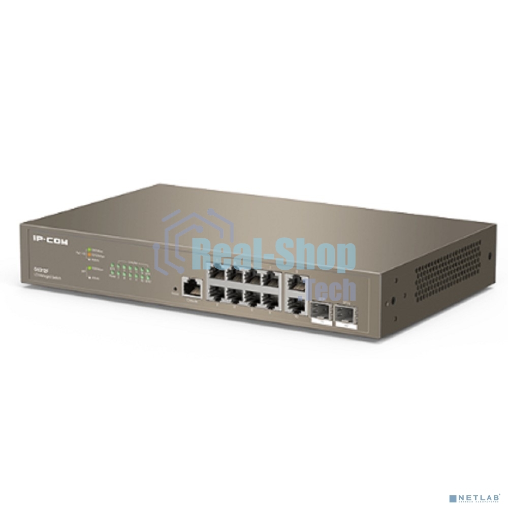 Коммутатор управляемый IP-COM G5312F L3, 12 портов, 10х1 Гбит/с, Base-X SFP 2х1 Гбит/с, настольный