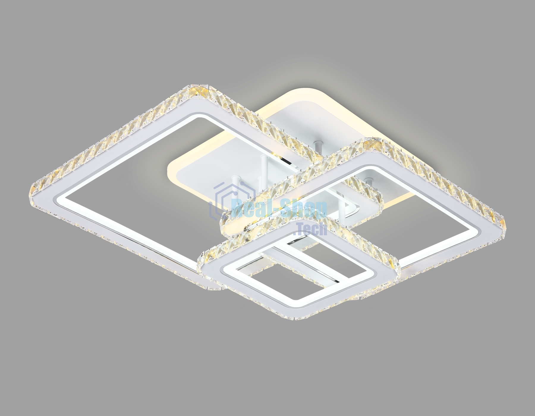 Управляемый светодиодный светильник Ambrella light FA1732/3 WH/CH белый/хром 145W 3000K/4200K/6400K 670*510*150 (ПДУ РАДИО 2.4G)