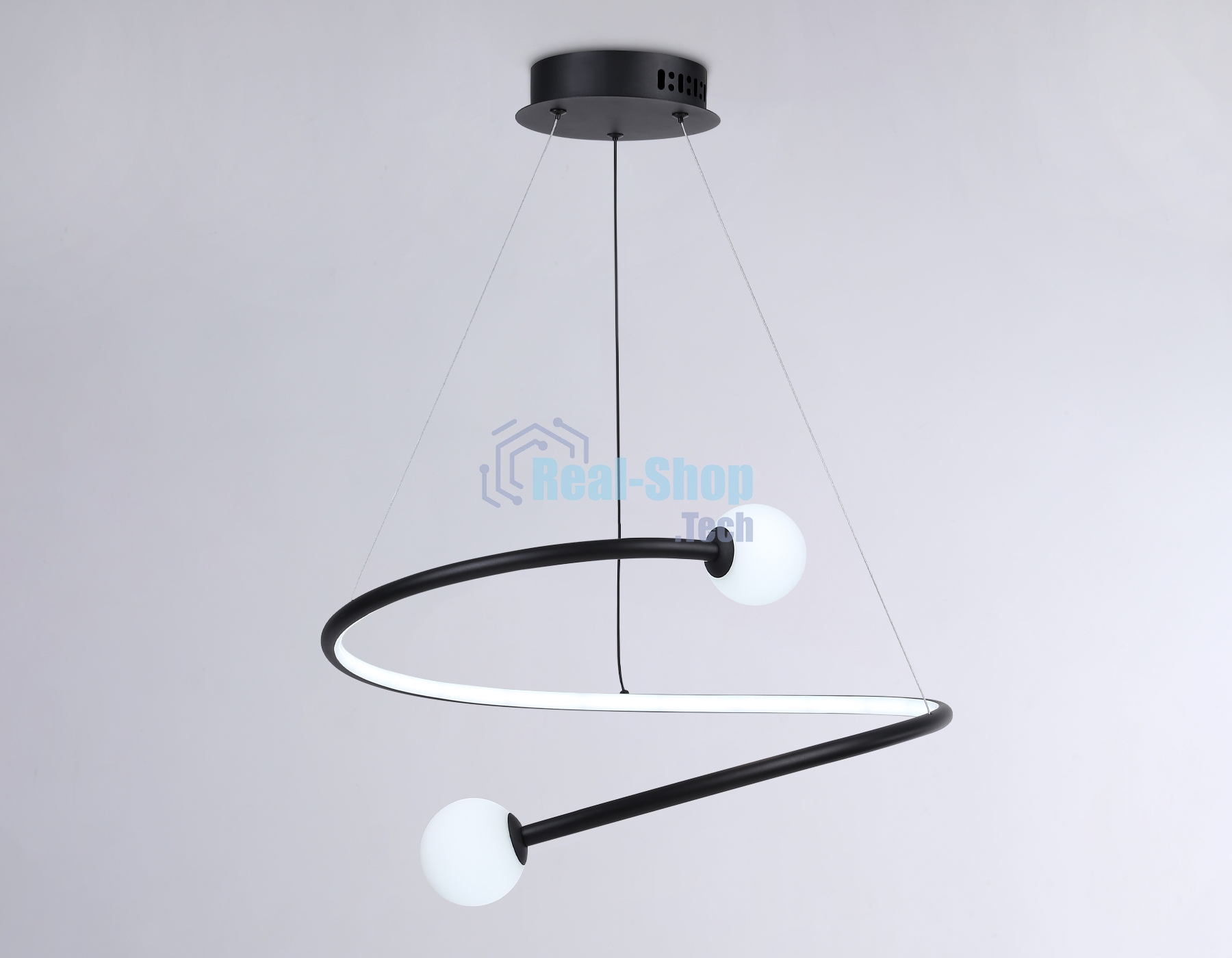 Светильник Ambrella light FL66293 BK черный 39W 3000K-6400K D500*1000 (ПДУ ИК)